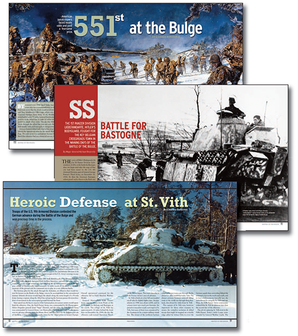 Preview of three pages from the issue.